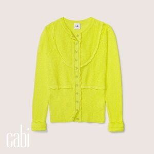 NWT cabi Luster Cardigan (6454); M; Lemon Lime